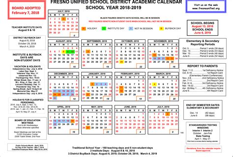 Fresno Unified Academic Calendar